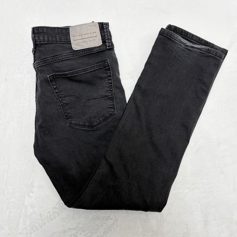 Y2K Grunge Flying Machine Relaxed Straight Dark Wash Denim Sz 32 D-Jango